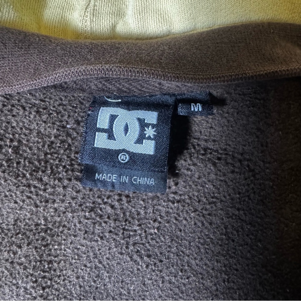 Y2K DC SHOES Heavy Zip Up Brown Jacket with Removable Hood Mens Medium - Picture 8 of 10